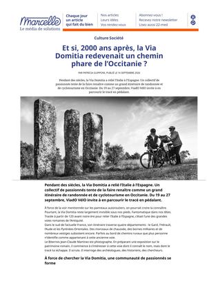 Et si, 2000 ans après, la Via Domitia redevenait un chemin phare de l’Occitanie ?