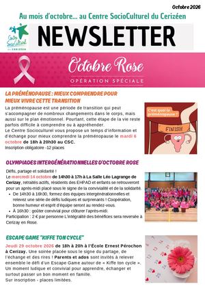 Newsletter Octobre 2026
