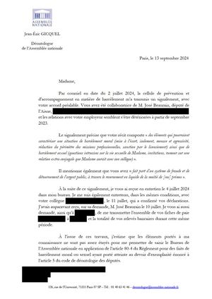 Réponse déontologue
