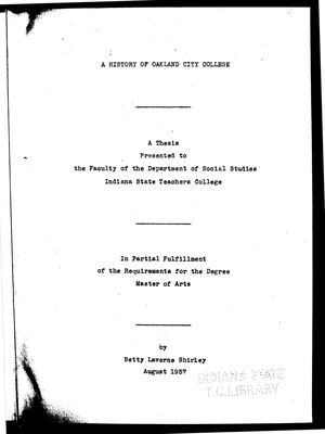A History Of Oakland City College