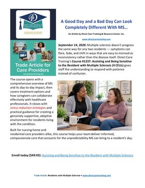 Multiple Sclerosis Blog Post Trade Article