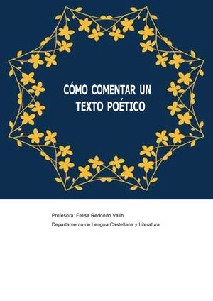 Cómo comentar un texto poético