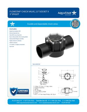 AVC25C_Flow Star® Check Valve, 2 5″ Socket X 3″ Spigot