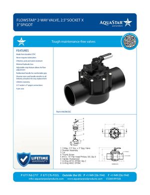 AV2W25C_FlowStar® 2 Way Valve, 2 5″ Socket X 3″ Spigot
