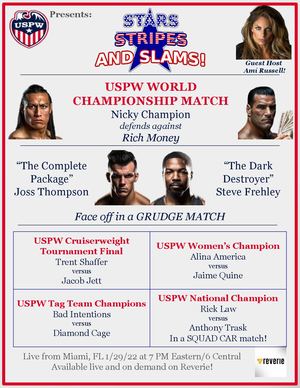 1 Stars, Stripes And Slams! Match Card And Recap