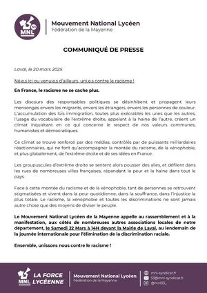 CP MNL - Toustes uni.es contre le racisme