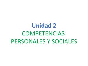 Ud 2 - IPE II - Competencias Personales y Sociales