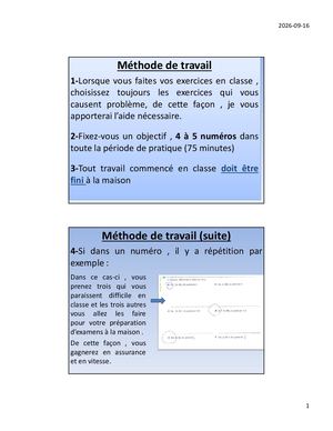 Methode De Travail