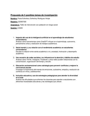 Temas De Investigación