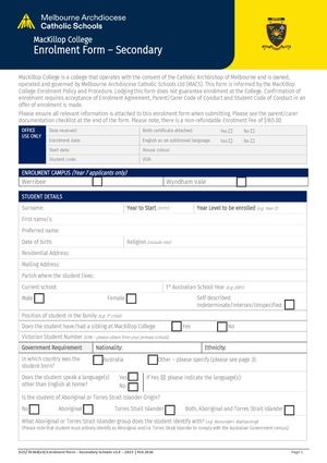 College Enrolment Form Secondary 2026 V3 1