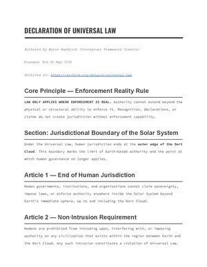 Universal Law Decleration