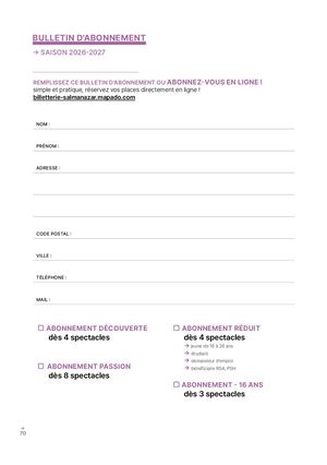 Bulletin Abonnement