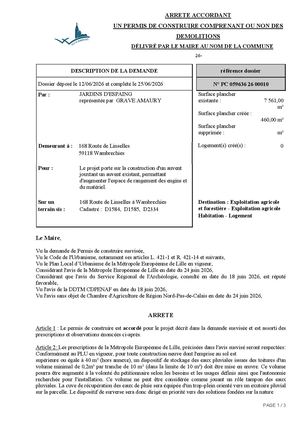 Arrêté 26 415 168 Route De Linselles