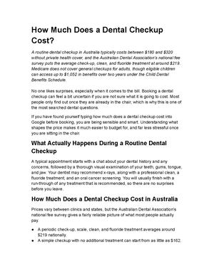 How Much Does A Dental Checkup Cost