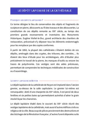 Dépôt Lapidaire de la cathédrale
