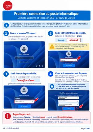 Procédure Complète - Crous, première connexion Windows Outlook Mfa