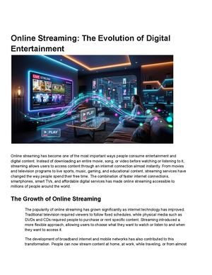 Online Streaming The Evolution Of Digital Entertainment