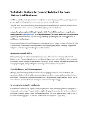 TechMarkit Outlines the Essential Tech Stack for South African Small Businesses