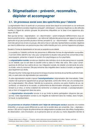 Stigmatisation De L'obésité Prévenir, Reconnaitre, Dépister, Accompagner