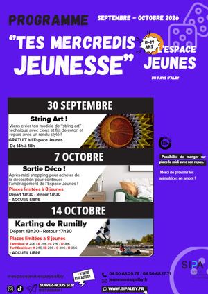 Programme Des Mercredis De Septembre Octobre 2026 Pdf