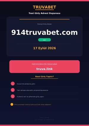 Truvabet Giriş Adresi Güncellendi: 914truvabet.com (17.09.2026)