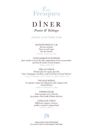 Menu Prunier-Taittinger aux Fresques