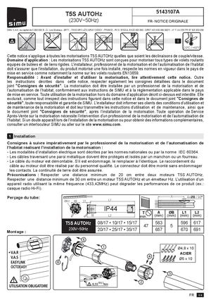 Notice Moteur Simu T5 Hz Short