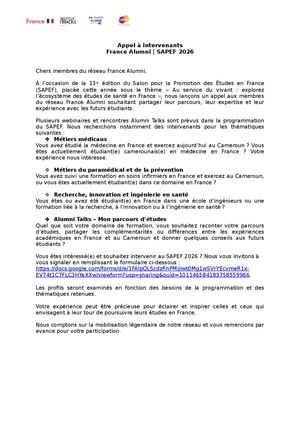 Appel à panelistes Sapef