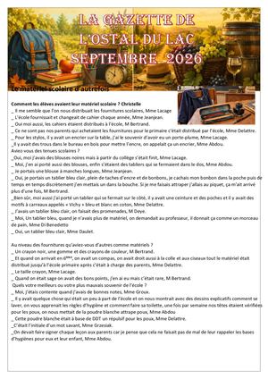 Gazette Septembre 2026