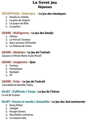 Les Réponses Aux Questions Du Livret