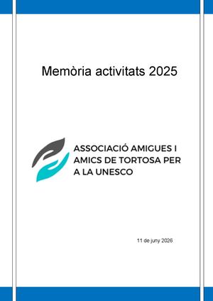 Memòria Activitats 2025