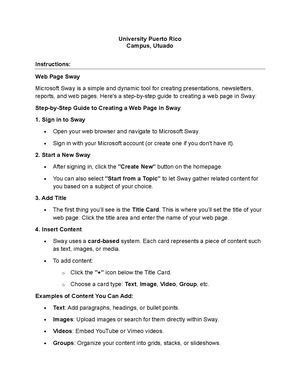Instructions Webpage Sway