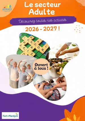 Activités Secteur Adulte Famille Afmacs 2026 2027