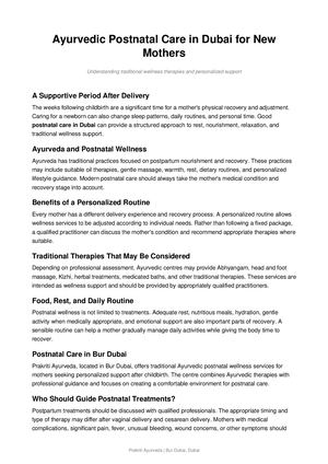Postnatal Care Dubai