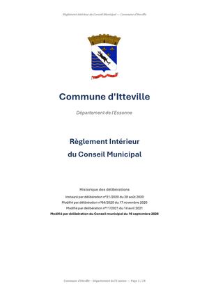 DEL 112 2026 - Annexe - Règlement Intérieur CM Itteville Au 16 09 2026 - Version Amendée