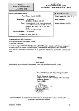 DP 26 Q 0206 - Arrêté