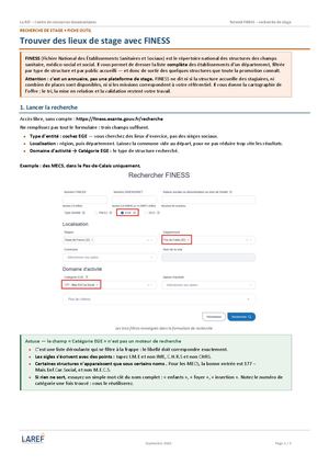 Finess Recherche De Stage