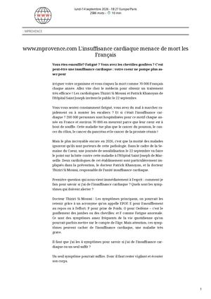 Web1 Www Mprovence Com L'insuffisance Cardiaque Menace De Mort Les Français 14092026