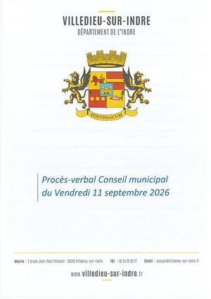 Procès-verbal Conseil municipal du 11 Septembre 2026
