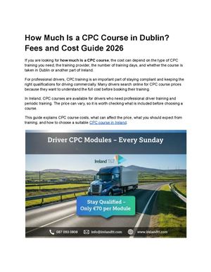 How Much Is A Cpc Course In Dublin
