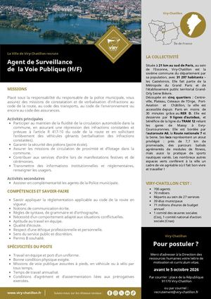 Annonce Agent surveillance voie publique