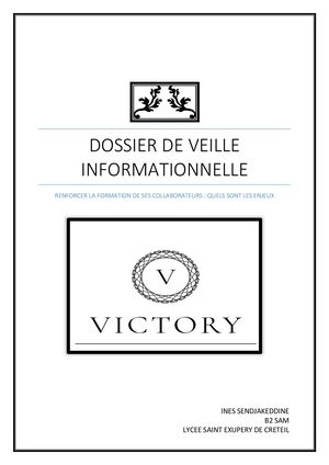 Dossier De Veille Informationnelle