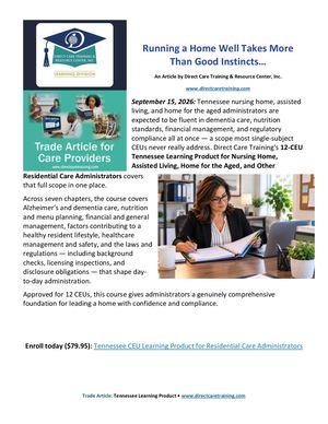 Tennessee Ceu Administrator Blog Post Trade Article