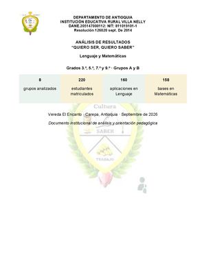 Análisis Pruebas Quiero Ser Quiero Saber