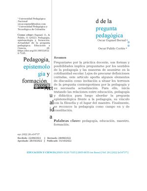 Pedagogía & Epistemología