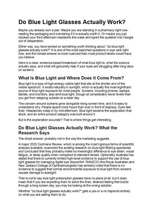 Do Blue Light Glasses Actually Work