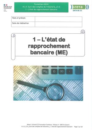 L'état de rapprochement bancaise