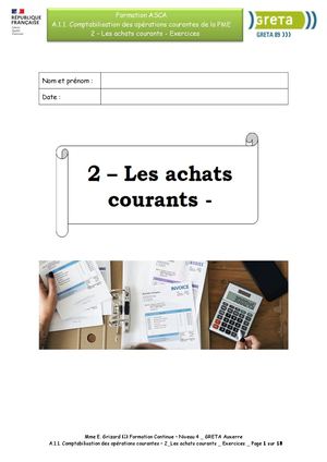 Achats Exercices