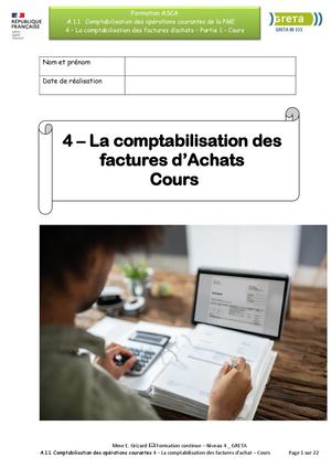 Ecritures d'achats