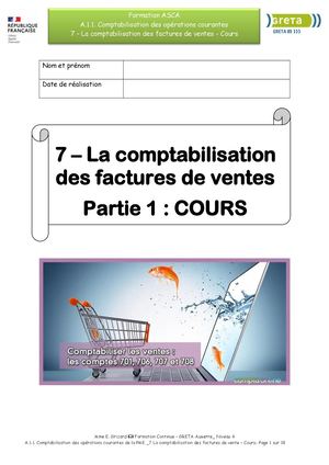 Ecritures de vente